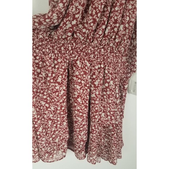 Willow Women's Sz. M Kathleen Floral Halter Built In Shorts Dress In Berry NWT - Picture 5 of 10
